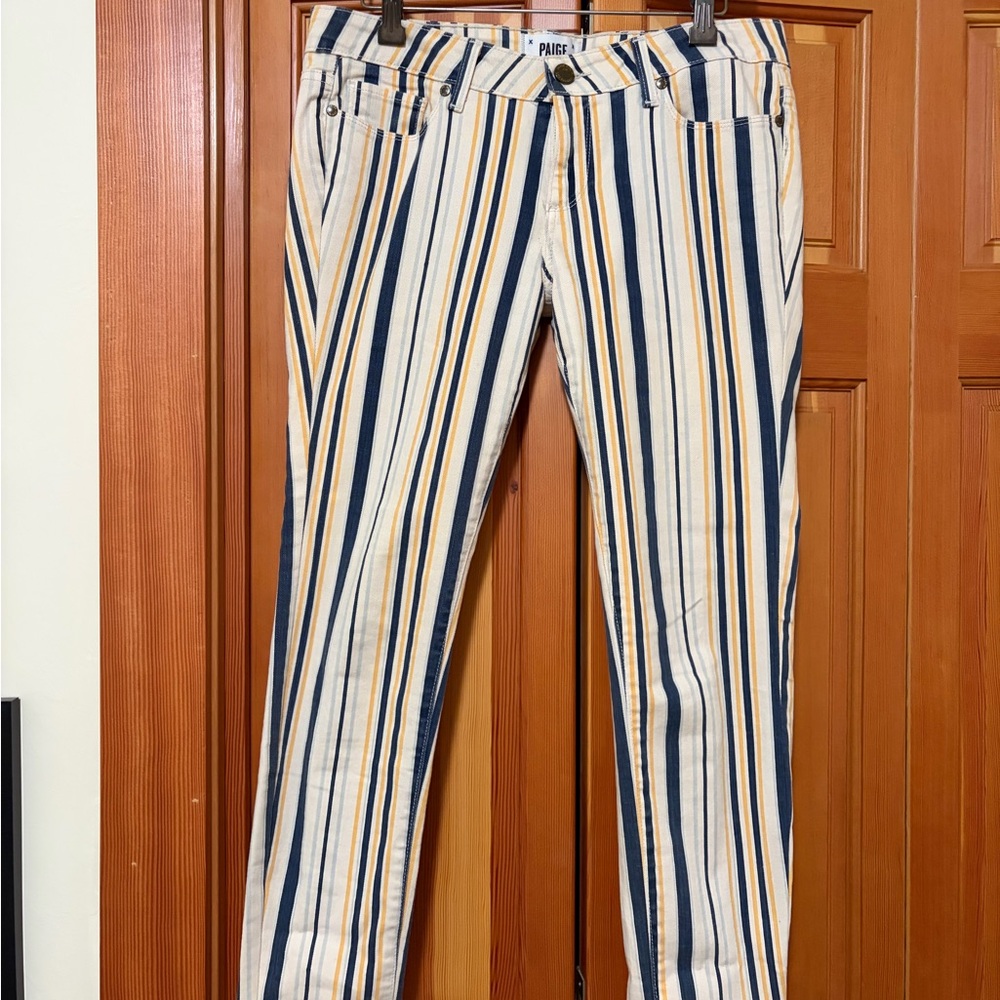 PAIGE Striped Women's Denim Jimmy Jimmy Skinny Model Size 27